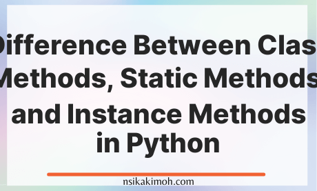 The text Difference Between Class Methods, Static Methods, and Instance Methods in Python written on a white background image